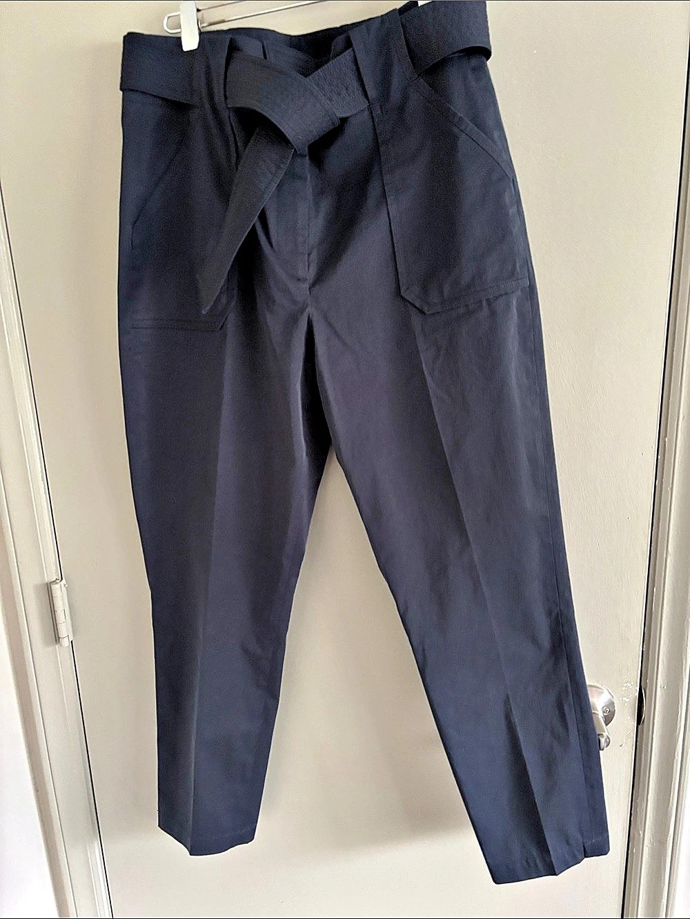 Veronica Beard Tapered Cargo Trousers in Blue Size 10 Like New
